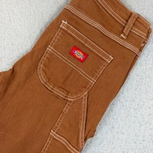 Dickies Girl Pants Women 7 Carpenter J1080FB Brown Contrast Stitch EUC